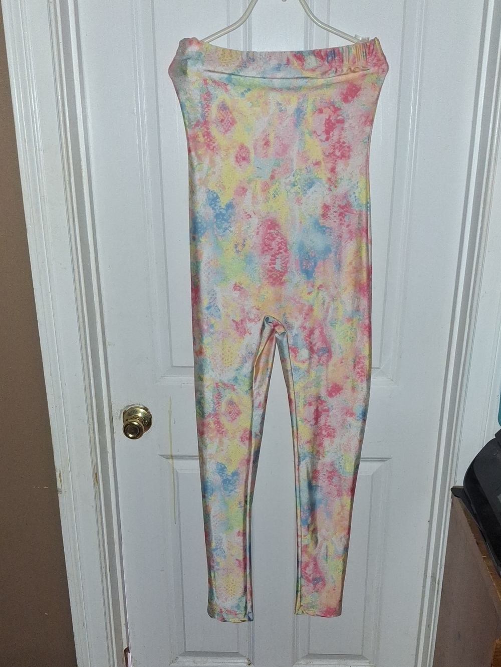 Fashion Nova Pastel Tie-Dye Kids Leggings - Pink, Blue, Yellow, Cream